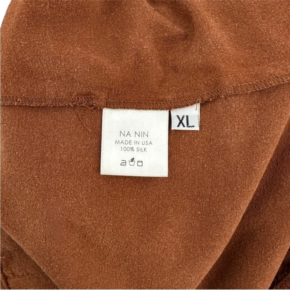 Na Nin raw silk, Tan Maxi Wrap Skirt - Picture 7 of 12